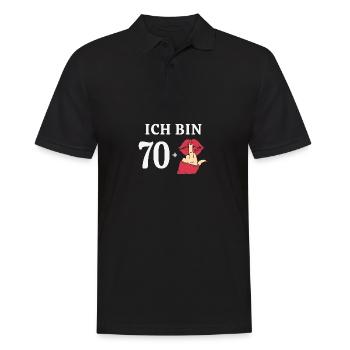 71 Jahre Geburtstagsspruch Runder Geburtstag 71. - Männer Poloshirt - Schwarz - Vorne - Kai (181cm)