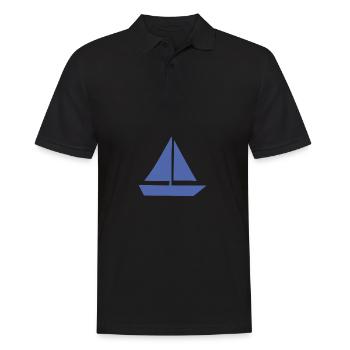 Minimalistisches Segeln Jolle Silhouette Kapitän - Männer Poloshirt - Schwarz - Vorne - Kai (181cm)