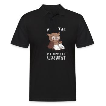 Leseratten Bücher Bücherwurm Eule mit Buch - Männer Poloshirt - Schwarz - Vorne - Kai (181cm)