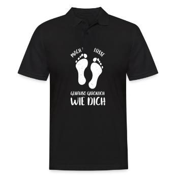 Fußpflege Pediküre Podologe Nagelstudio Geschenk - Männer Poloshirt - Schwarz - Vorne - Kai (181cm)