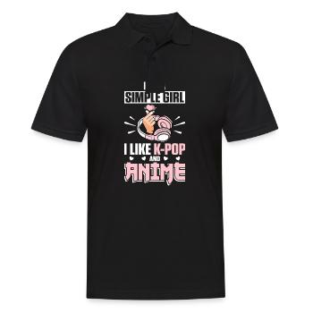 I Am A Simple Girl I Like K-Pop And Anime - Männer Poloshirt - Schwarz - Vorne - Kai (181cm)