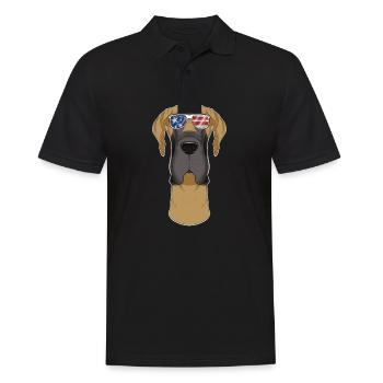 Great Dane USA Lunettes de soleil I Drapeau américain Grand - Polo Homme - noir - Devant - Kai (181cm)
