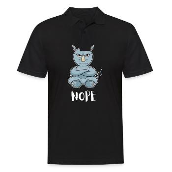 Nope Rhinocerus I Funny Lazy Rhino - Männer Poloshirt - Schwarz - Vorne - Kai (181cm)