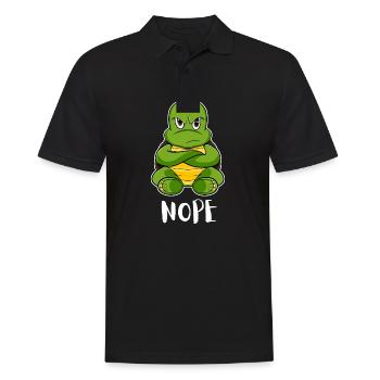 Nope Funny Lazy Turtle - Men's Polo Shirt - black - Front - Kai (181cm)