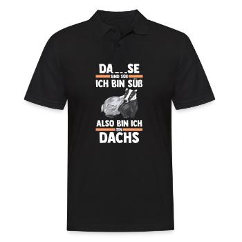 Tiermotiv Dachs - Männer Poloshirt - Schwarz - Vorne - Kai (181cm)
