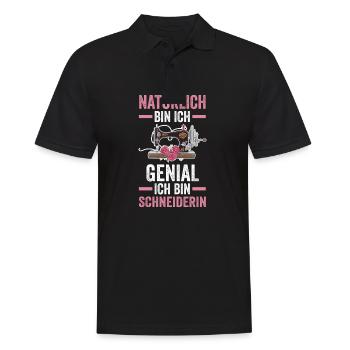 Näher Schneiderin - Männer Poloshirt - Schwarz - Vorne - Kai (181cm)