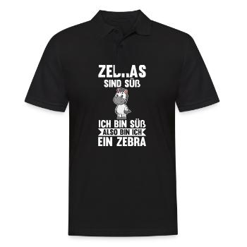 Zebra - Männer Poloshirt - Schwarz - Vorne - Kai (181cm)