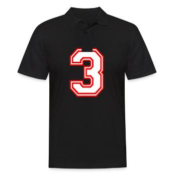 LUCKY NUMBER THREE 3 LUCKY NUMBER TEAM SPORT RETRO - Men's Polo Shirt - black - Front - Kai (181cm)