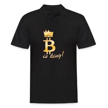 Bitcoin is King - Men's Polo Shirt - black - Front - Kai (181cm)