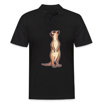 Erdmännchen - Männer Poloshirt - Schwarz - Vorne - Kai (181cm)