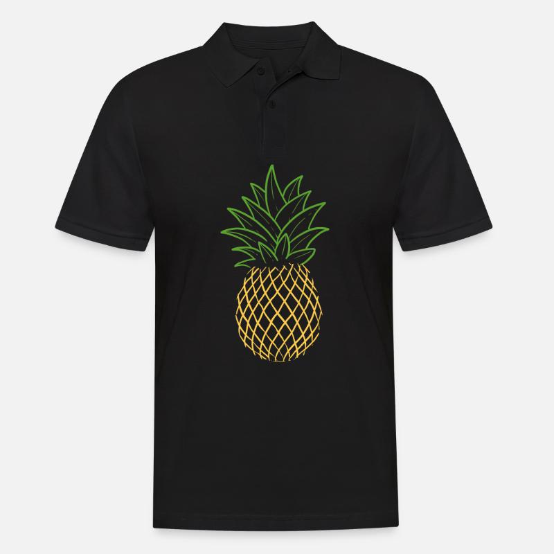 Ananas - Männer Poloshirt - Schwarz