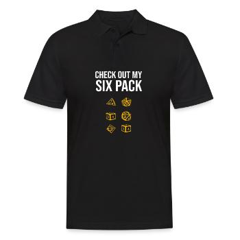 Check Out My Six Pack RPG D20 Dice Role Pen&Paper - Männer Poloshirt - Schwarz - Vorne - Kai (181cm)