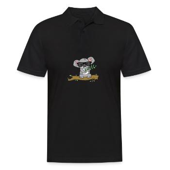 Koala with glasses - Men's Polo Shirt - black - Front - Kai (181cm)