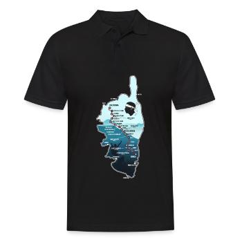 GR20 GR 20 Carte Corse randonnée gr 20 - Polo Homme - noir - Devant - Kai (181cm)