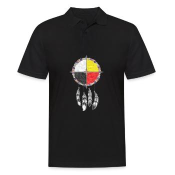 Native Americans Medicine Wheel Dreamcatcher 1 - Men's Polo Shirt - black - Front - Kai (181cm)