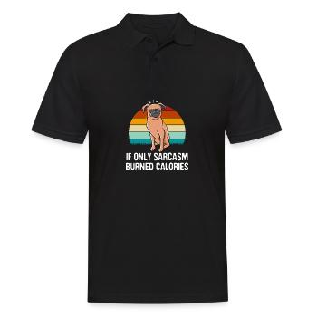 Wenn nur Sarkasmus kalorientraining verbrannt hätt - Männer Poloshirt - Schwarz - Vorne - Kai (181cm)