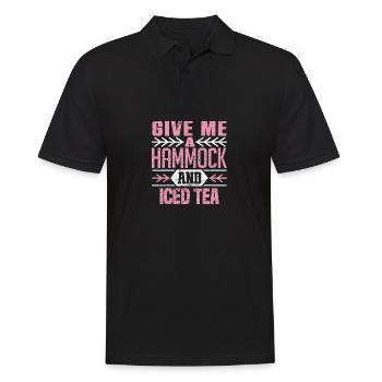 Gib mir Eine Hängematte Und Eistee Entspannungs-Vibes - Männer Poloshirt - Schwarz - Vorne - Kai (181cm)