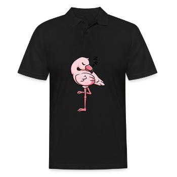Flamingo sleeping gift idea - Men's Polo Shirt - black - Front - Kai (181cm)