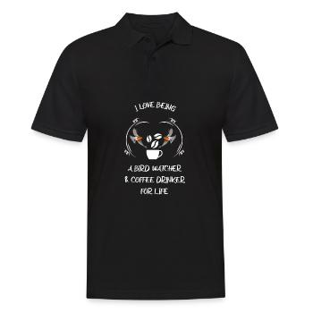 Bird Watching Bird Watching Birding Coffee - Men's Polo Shirt - black - Front - Kai (181cm)