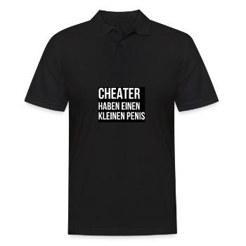 Cheater haben einen kleinen Penis T-Shirt - Männer Poloshirt - Schwarz - Vorne - Kai (181cm)