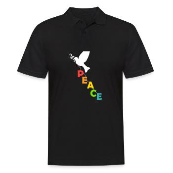 Peace Dove - Peace - World Peace - Pacifist - Men's Polo Shirt - black - Front - Kai (181cm)