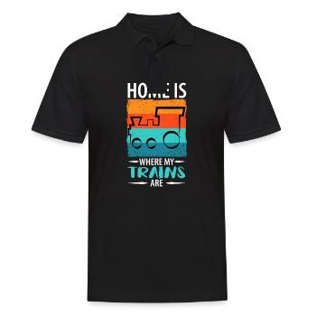 Train Railway Railway Trains Train drivers - Men's Polo Shirt - black - Front - Kai (181cm)