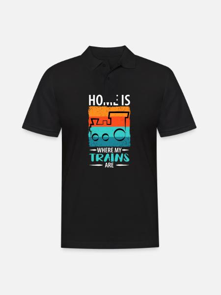 Train Chemin de fer Trains Trains Conducteurs de train - Polo Homme - noir