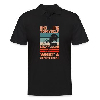 And I think to myself what a wonderful weld - - Men's Polo Shirt - black - Front - Kai (181cm)