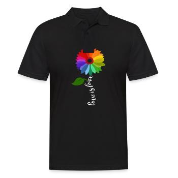 LGBT Rainbow Gay Pride Homo Lesbienne Gay - Polo Homme - noir - Devant - Kai (181cm)