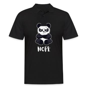 Non Panda paresseux drôle - Polo Homme - noir - Devant - Kai (181cm)