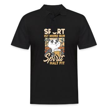 Sport ist Mord nur Sprit hält fit Biertrinker & - Männer Poloshirt - Schwarz - Vorne - Kai (181cm)