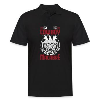Gothic cowboy where the West meets the macabre - Männer Poloshirt - Schwarz - Vorne - Kai (181cm)