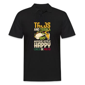 Tacos and tequila Aussie-style Happy Cinco de Mayo - Männer Poloshirt - Schwarz - Vorne - Kai (181cm)