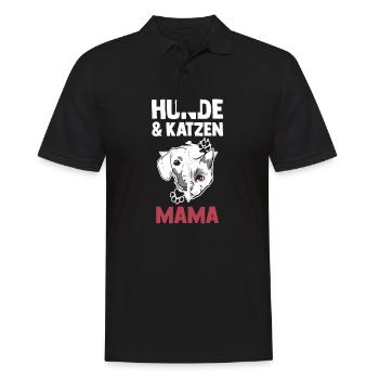 Hunde Hundemama Katzenmama Mama Katzen - Männer Poloshirt - Schwarz - Vorne - Kai (181cm)