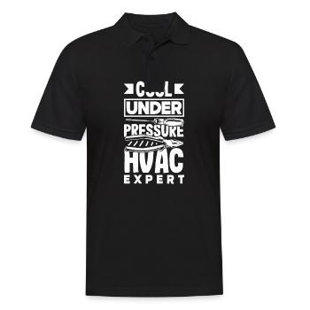 HVAC Expert Technician - Men's Polo Shirt - black - Front - Kai (181cm)
