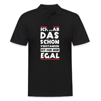 Ja Ich hab das schon Verstanden ist mir aber Egal - Männer Poloshirt - Schwarz - Vorne - Kai (181cm)