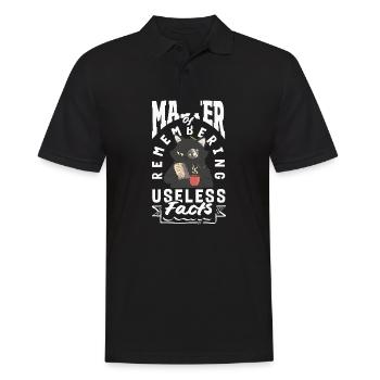 Master of Remembering Useless Facts Funny Cat - Männer Poloshirt - Schwarz - Vorne - Kai (181cm)