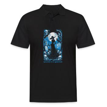 welcome to my nightmare 01 - Männer Poloshirt - Schwarz - Vorne - Kai (181cm)