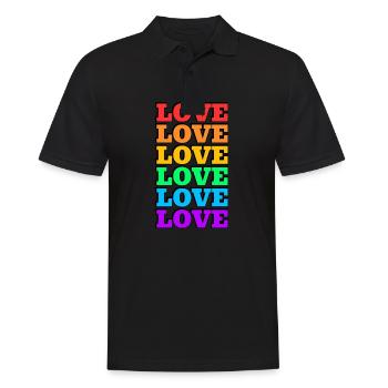 Love 6 rainbow colors gay pride - Men's Polo Shirt - black - Front - Kai (181cm)