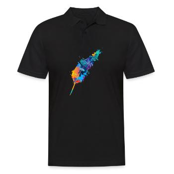 Feder - Männer Poloshirt - Schwarz - Vorne - Kai (181cm)