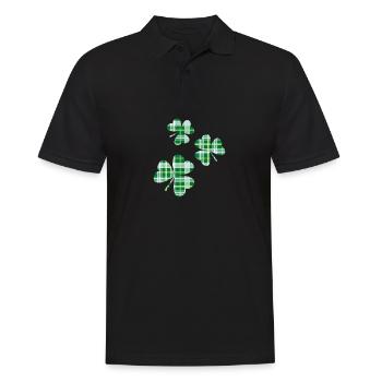 3 St. Patrick's Day Irish Tartan Kleeblätter - Männer Poloshirt - Schwarz - Vorne - Kai (181cm)
