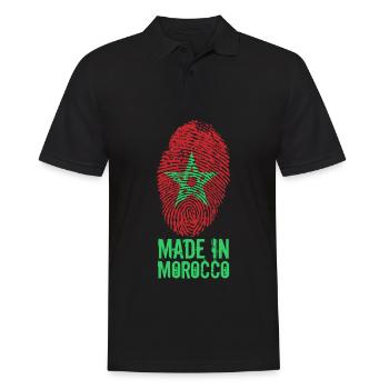 Made in Morocco / Gemacht in Marokko المغرب - Männer Poloshirt - Schwarz - Vorne - Kai (181cm)