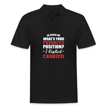 Favorite Position Hardworking Staff Gift - Men's Polo Shirt - black - Front - Kai (181cm)