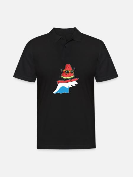 Watermelon Surfing Windsurfer Gift - Men's Polo Shirt - black
