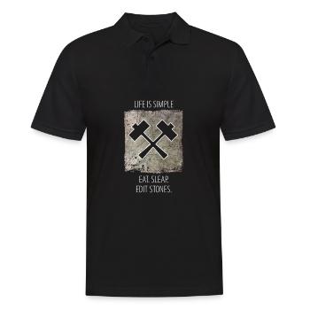Steinmetz Steinbildhauer Spruch - Männer Poloshirt - Schwarz - Vorne - Kai (181cm)