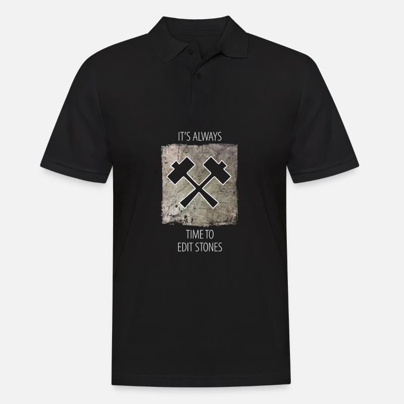 Steinmetz Steinbildhauer Spruch - Männer Poloshirt - Schwarz