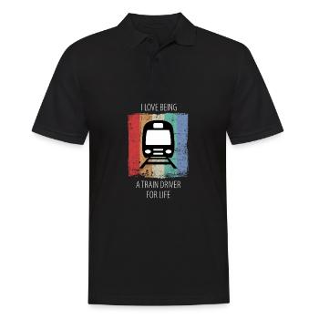 Train Railway Railroad Worker Trains Train Driver - Men's Polo Shirt - black - Front - Kai (181cm)