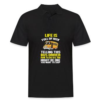 Chauffeur d’autobus scolaire Autobus scolaire - Polo Homme - noir - Devant - Kai (181cm)
