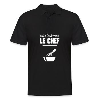 Ici c’est moi le chef - Polo Homme - noir - Devant - Kai (181cm)