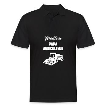 Meilleur papa agriculteur - Polo Homme - noir - Devant - Kai (181cm)